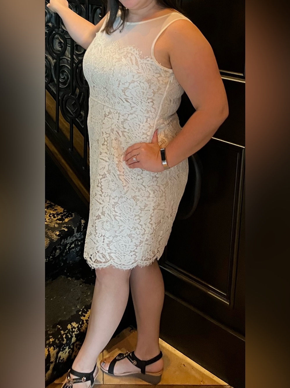 Lulu's Ivory Floral Lace Mini Dress